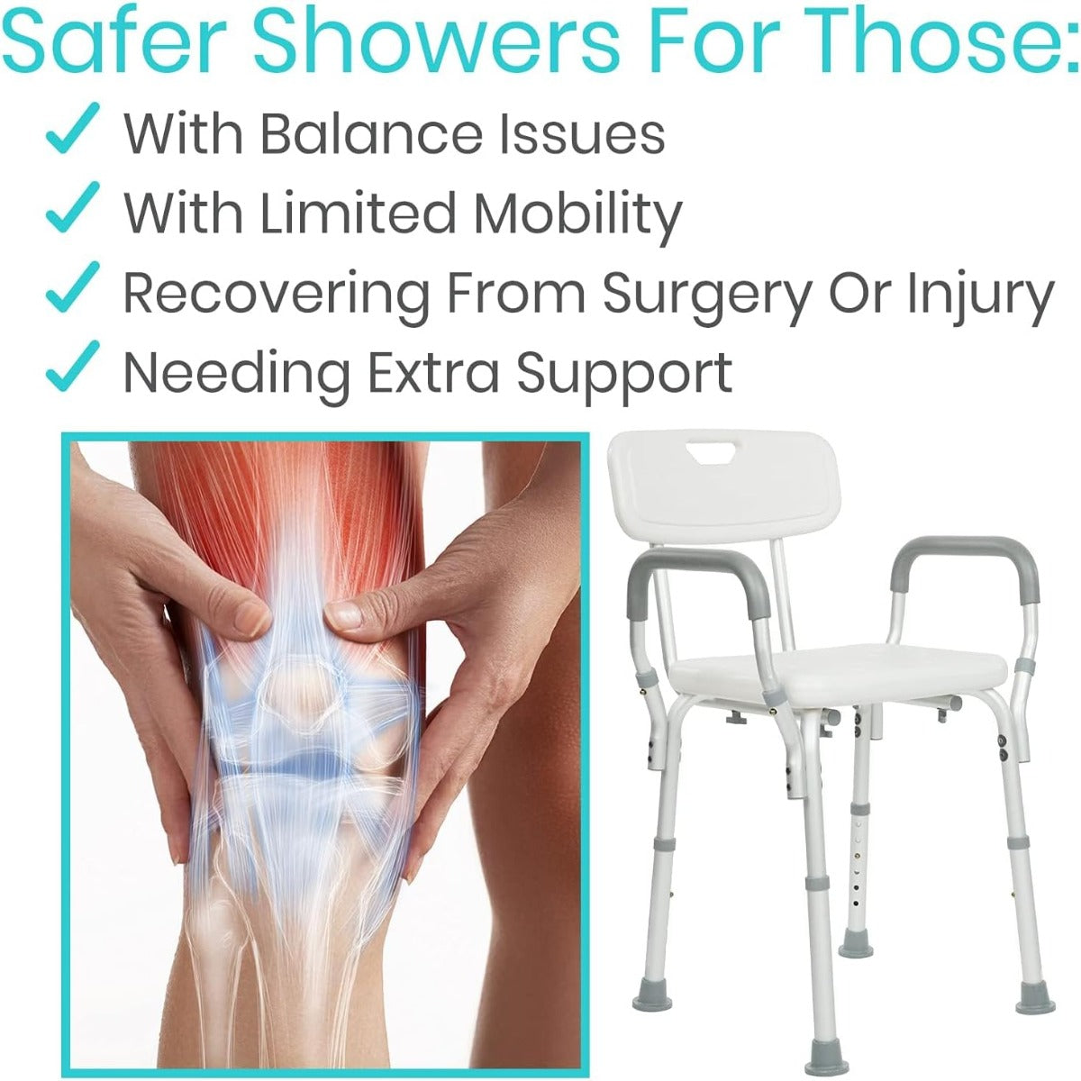 Vive Shower chair with arms and back - small