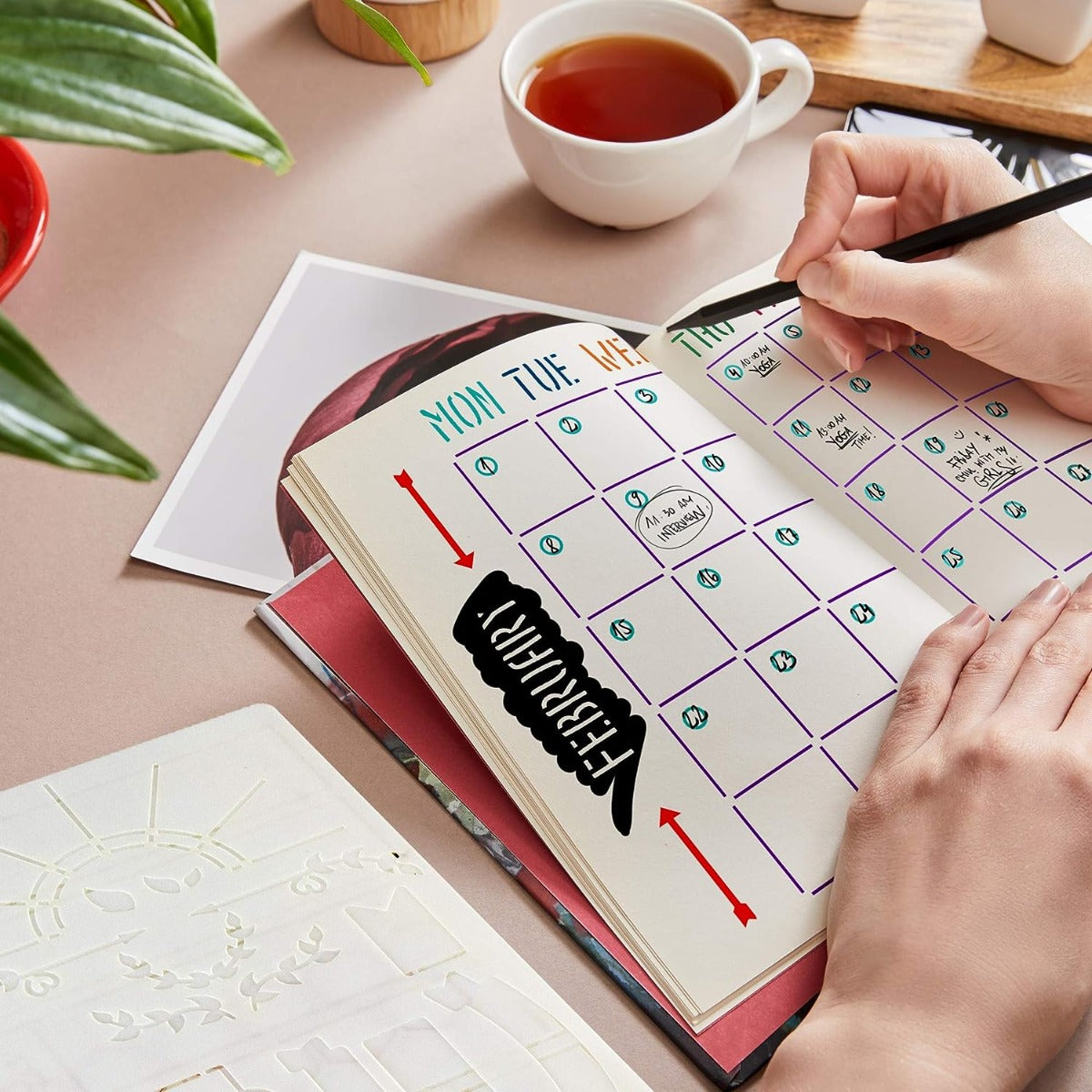Easy to Use Stencil Set for Dotted Journals