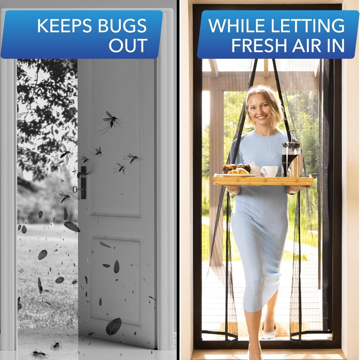 FLUX Heavy Duty Glass Fiber Magnetic Screen Door (3-Pack)