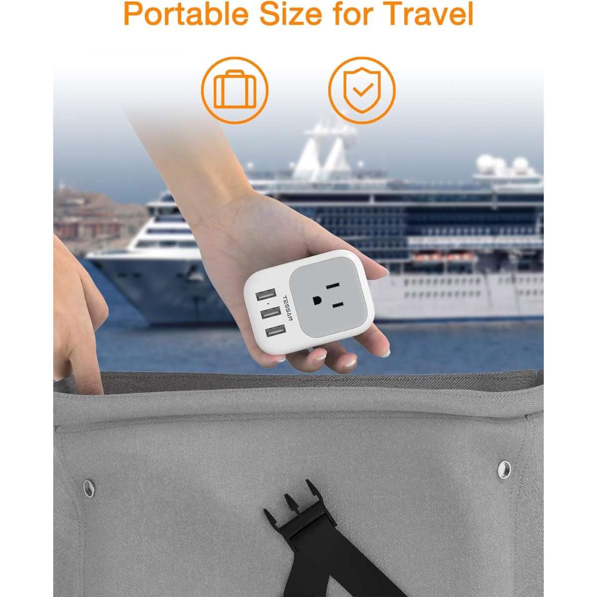 USB charger block, TESSAN USB plug adapter