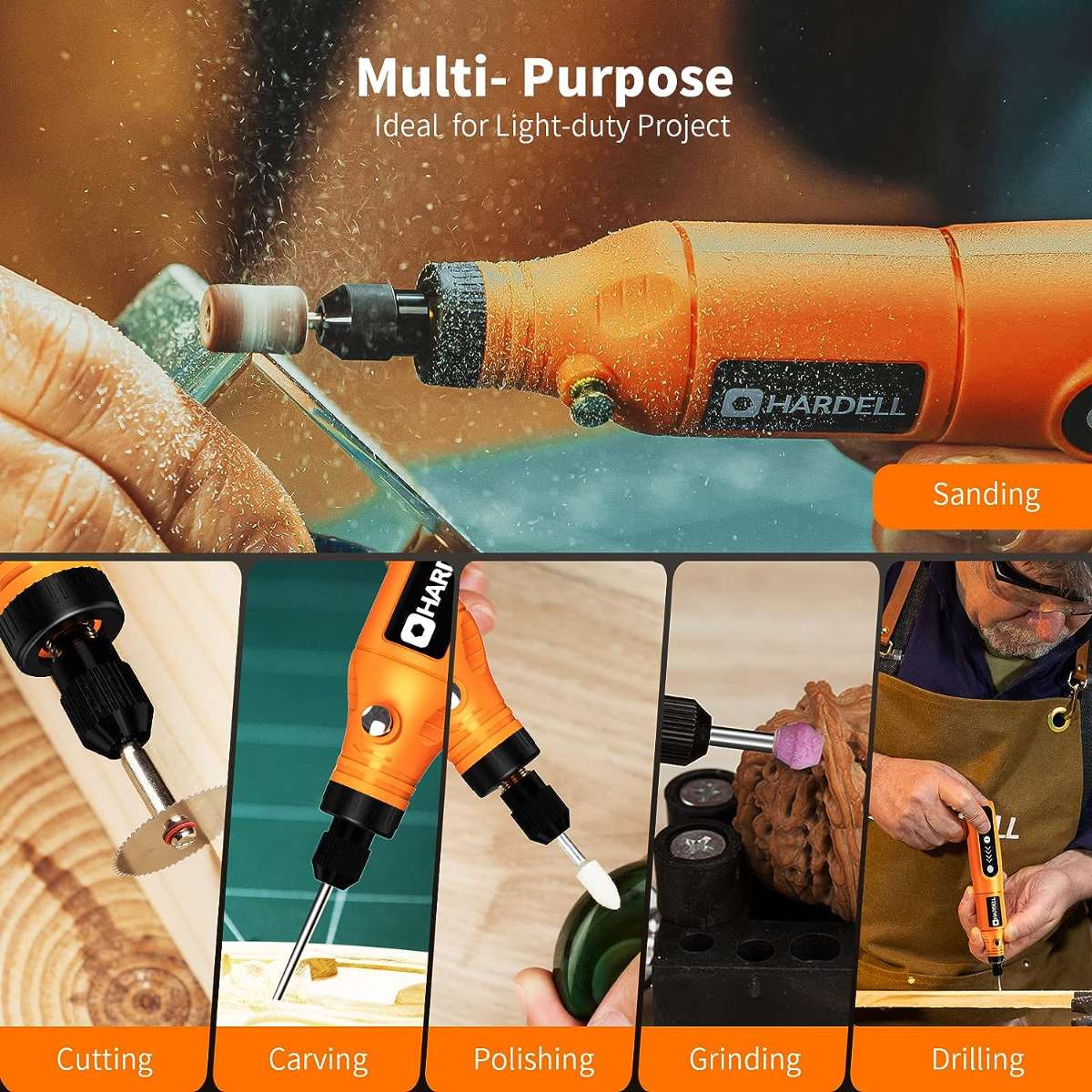 HARDELL MINI CORDLESS ROTARY TOOL KIT, DIY CRAFTS