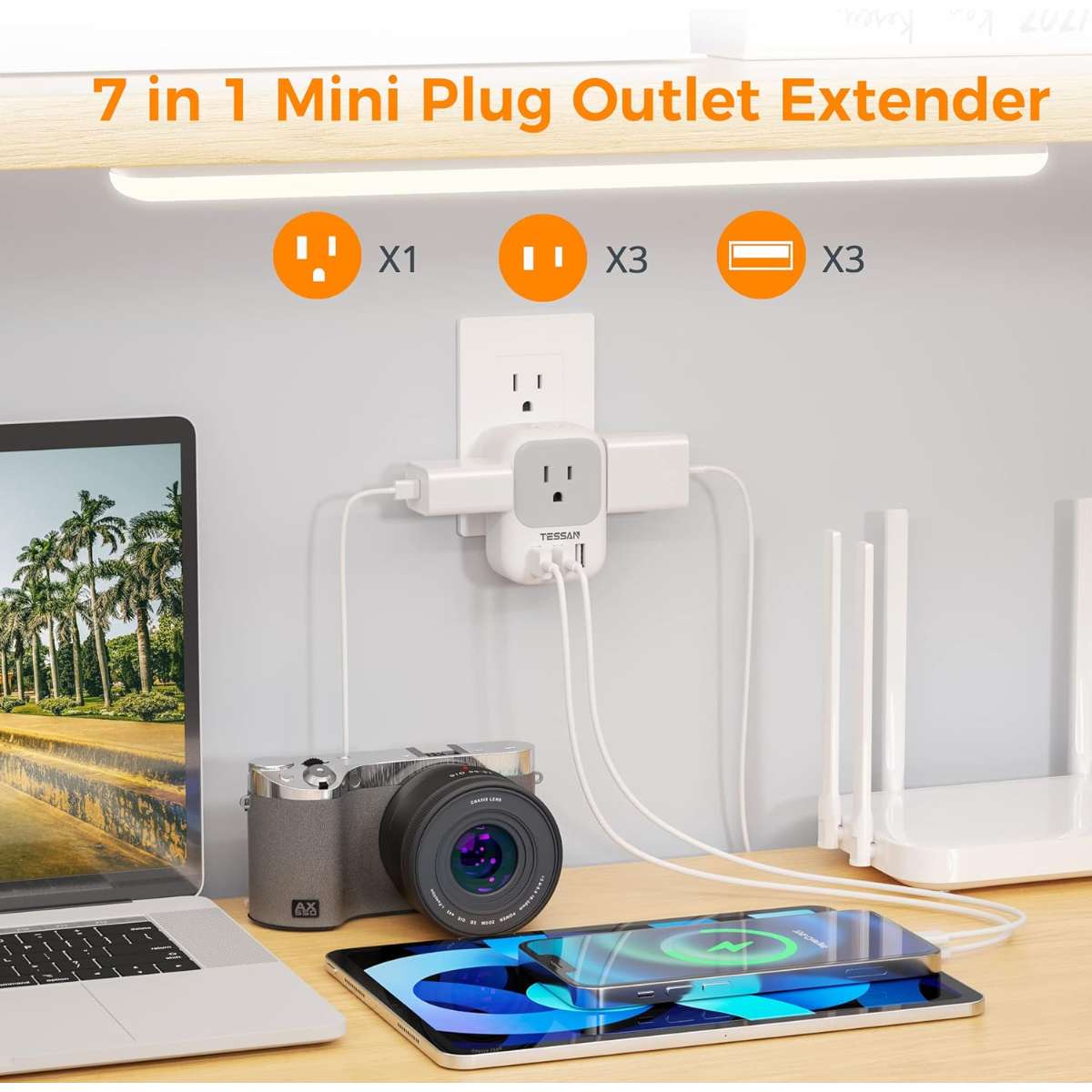 USB charger block, TESSAN USB plug adapter
