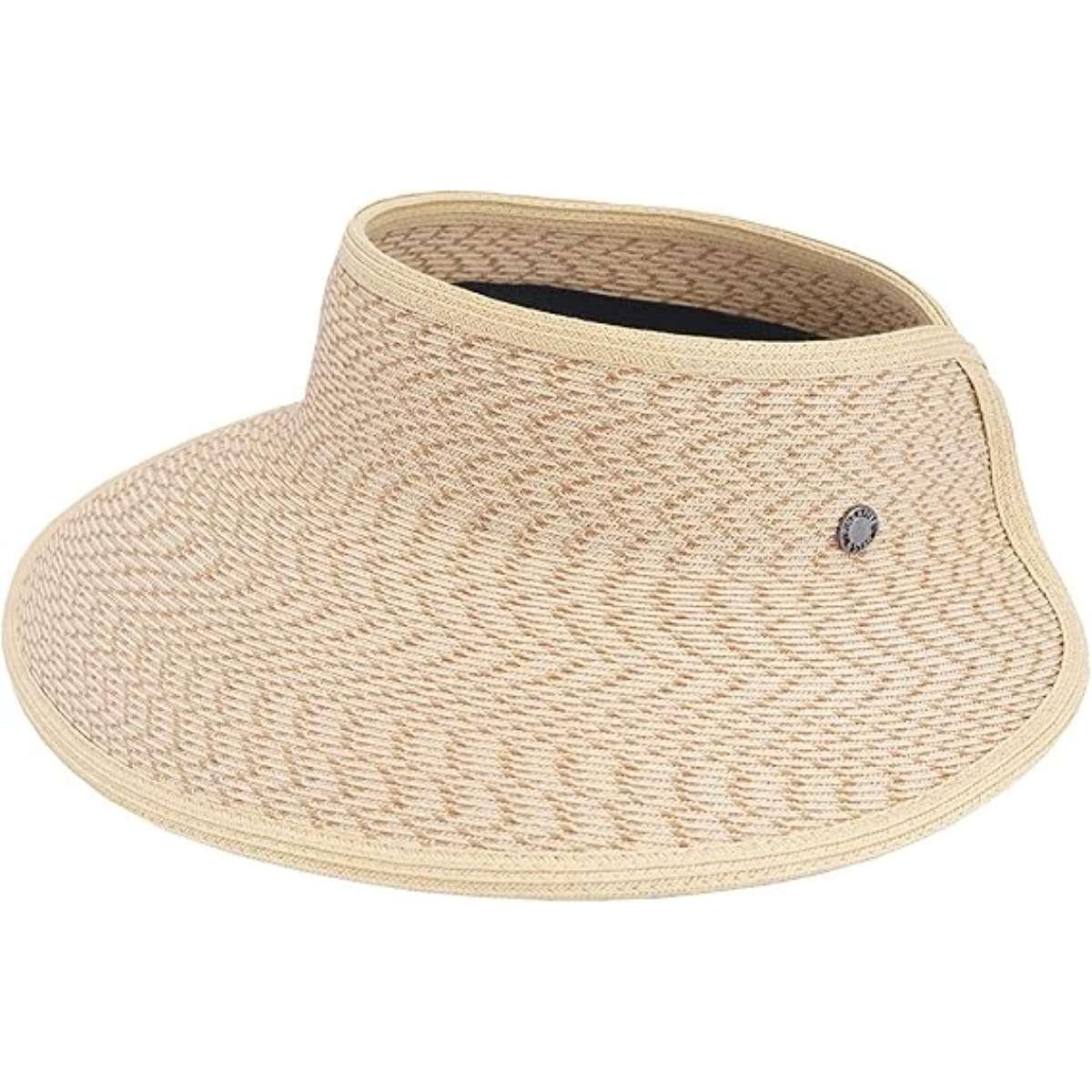 Pineapple&Star Vienna Visor Women’s Summer Sun Straw Packable UPF 50+ Beach Hat