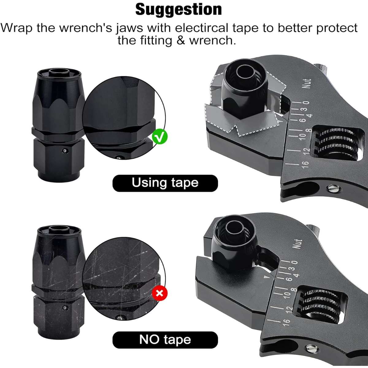 EVIL ENERGY AN Fitting Hose Wrench Adjustable 3AN-16AN Aluminum Black