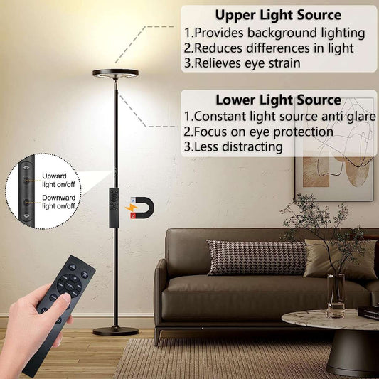 Keepsmile Dual Side Lighting LED Floor Light with Remote Smart App