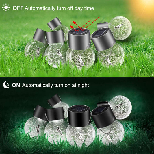 PARTPHONER 12 Pack Hanging Solar Light Outdoor, (Cool White)