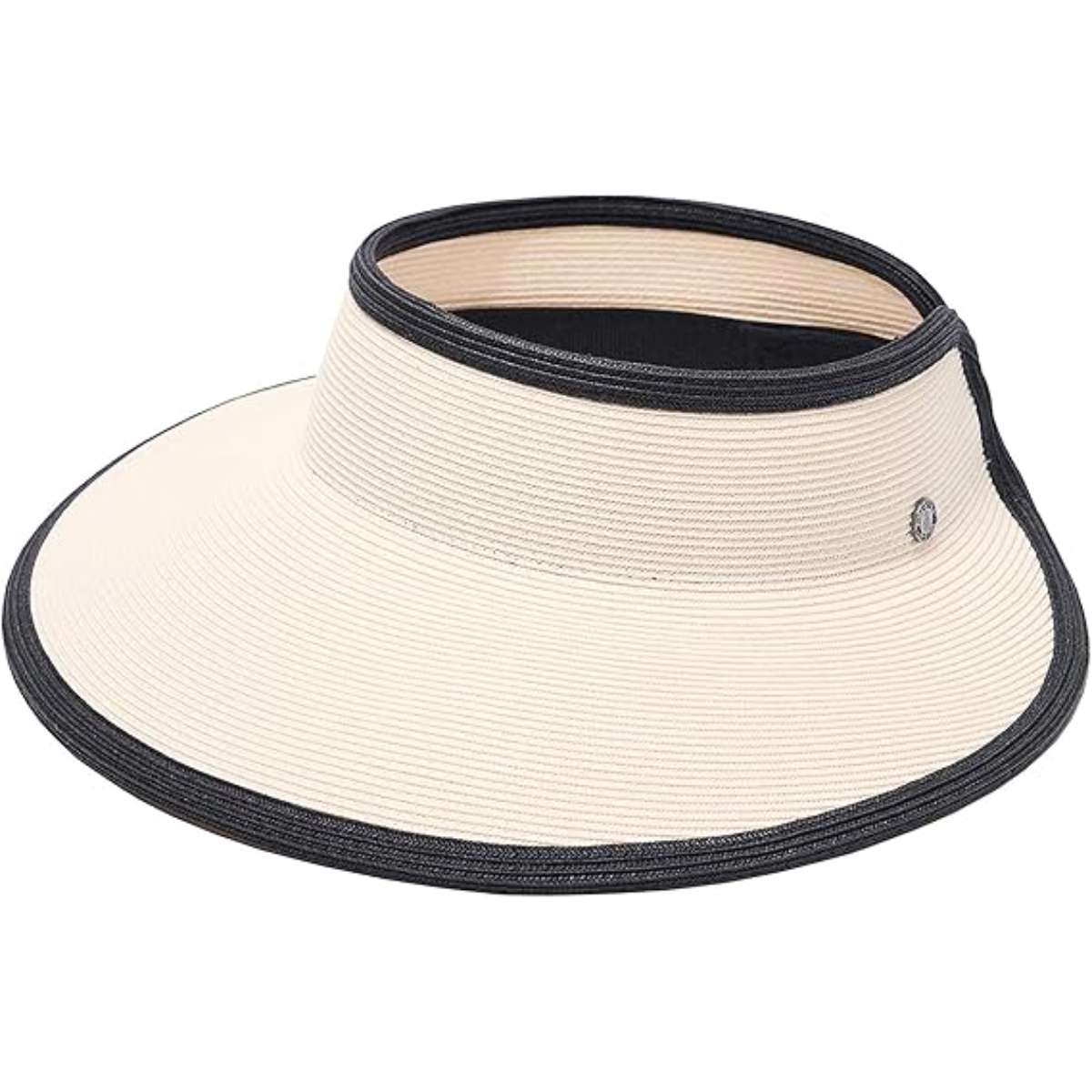 Pineapple&Star Vienna Visor Women’s Summer Sun Straw Packable UPF 50+ Beach Hat
