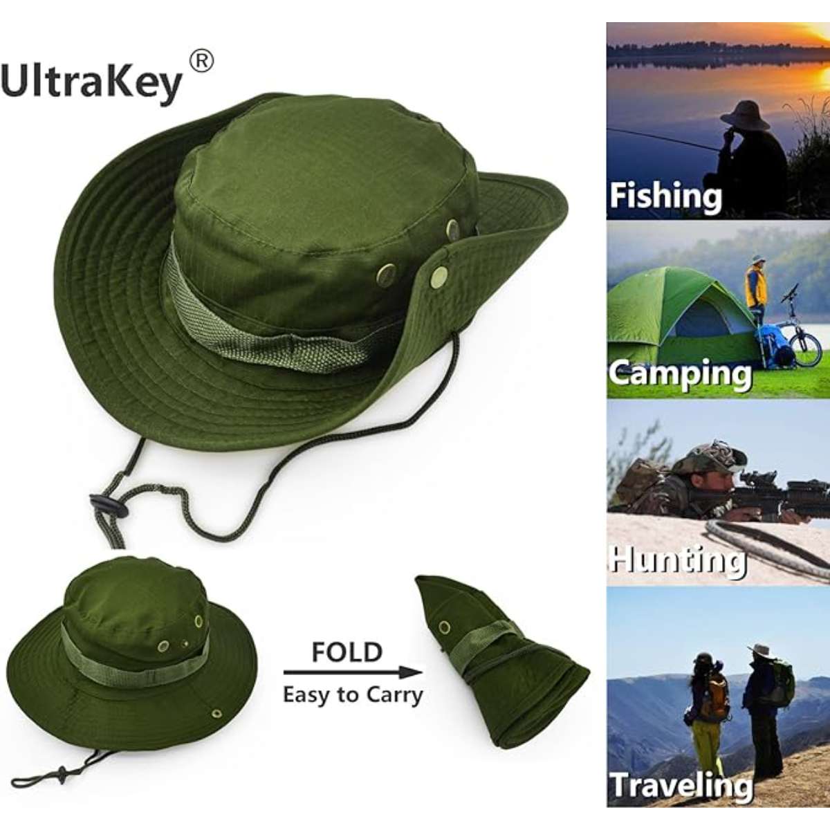 Outdoor wide-brimmed sun hat, United States combat style jungle sun hat