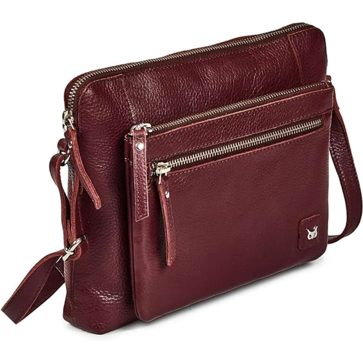 Wise owl accessory small soft pebbles leather cross-body tote