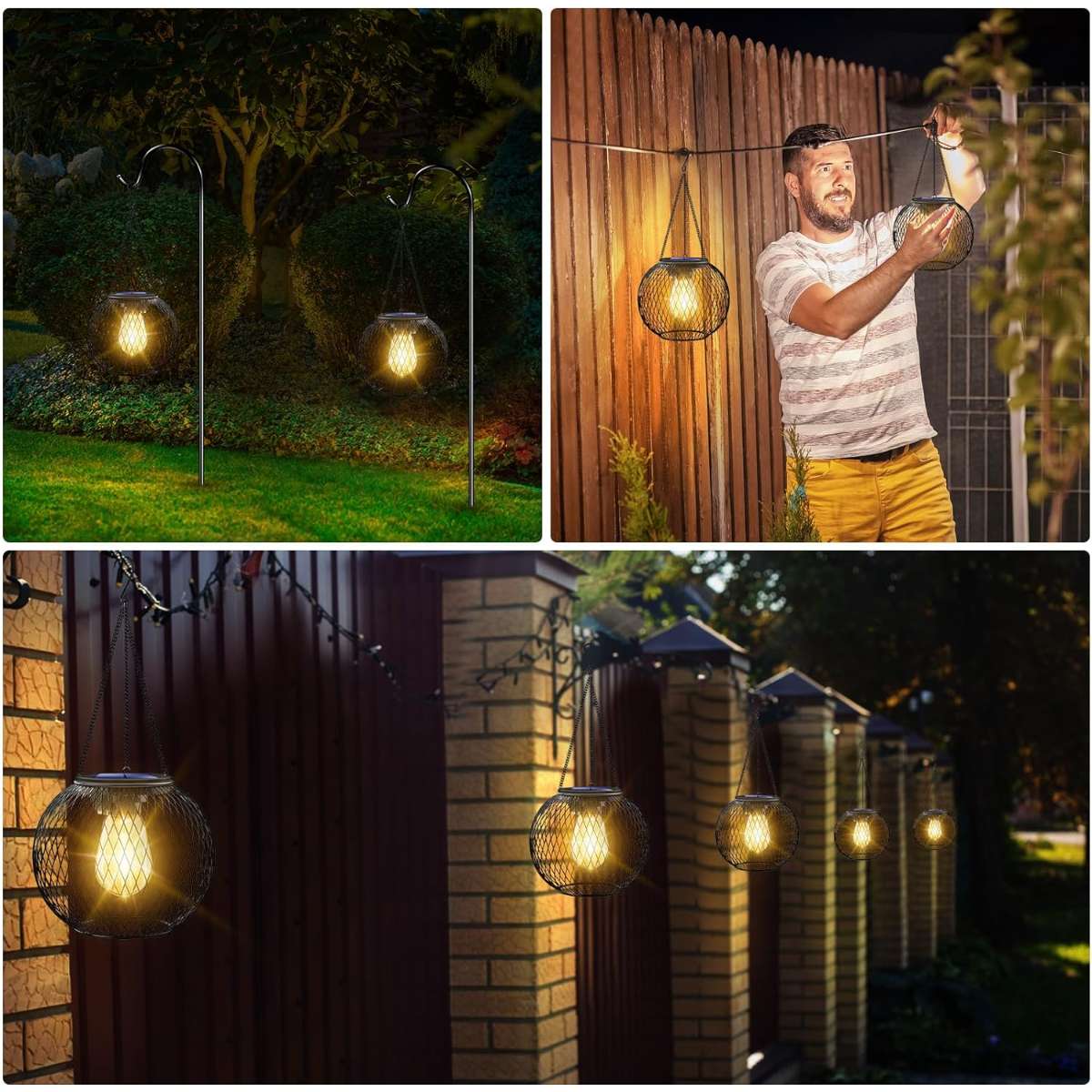 UBright Solar Outdoor Light Upgrade Hanging Solar Light 2-Pack