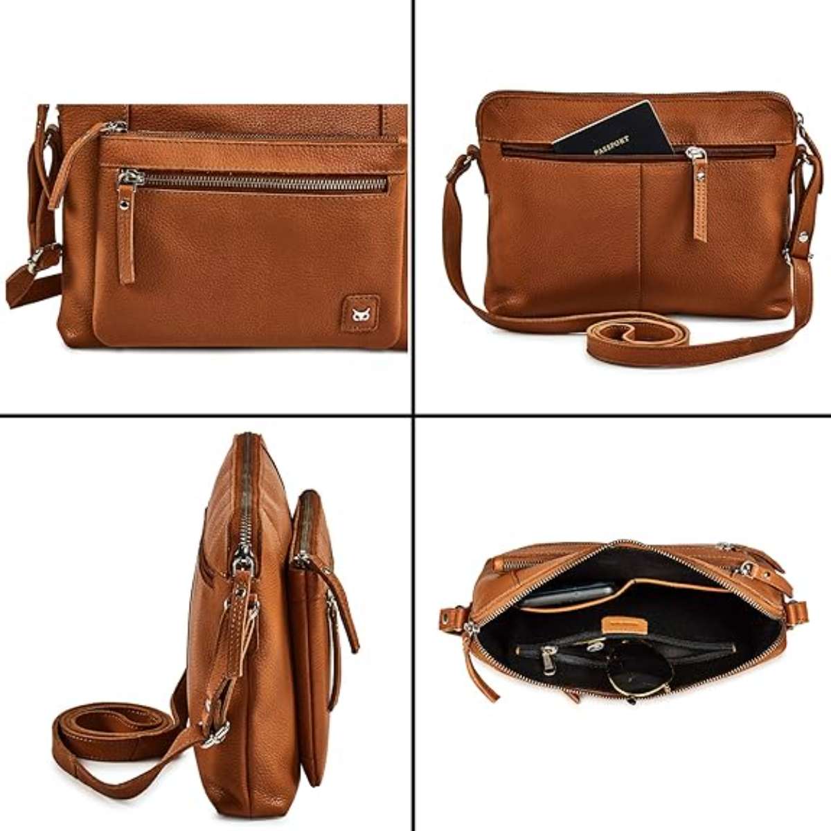 Wise owl accessory small soft pebbles leather cross-body tote