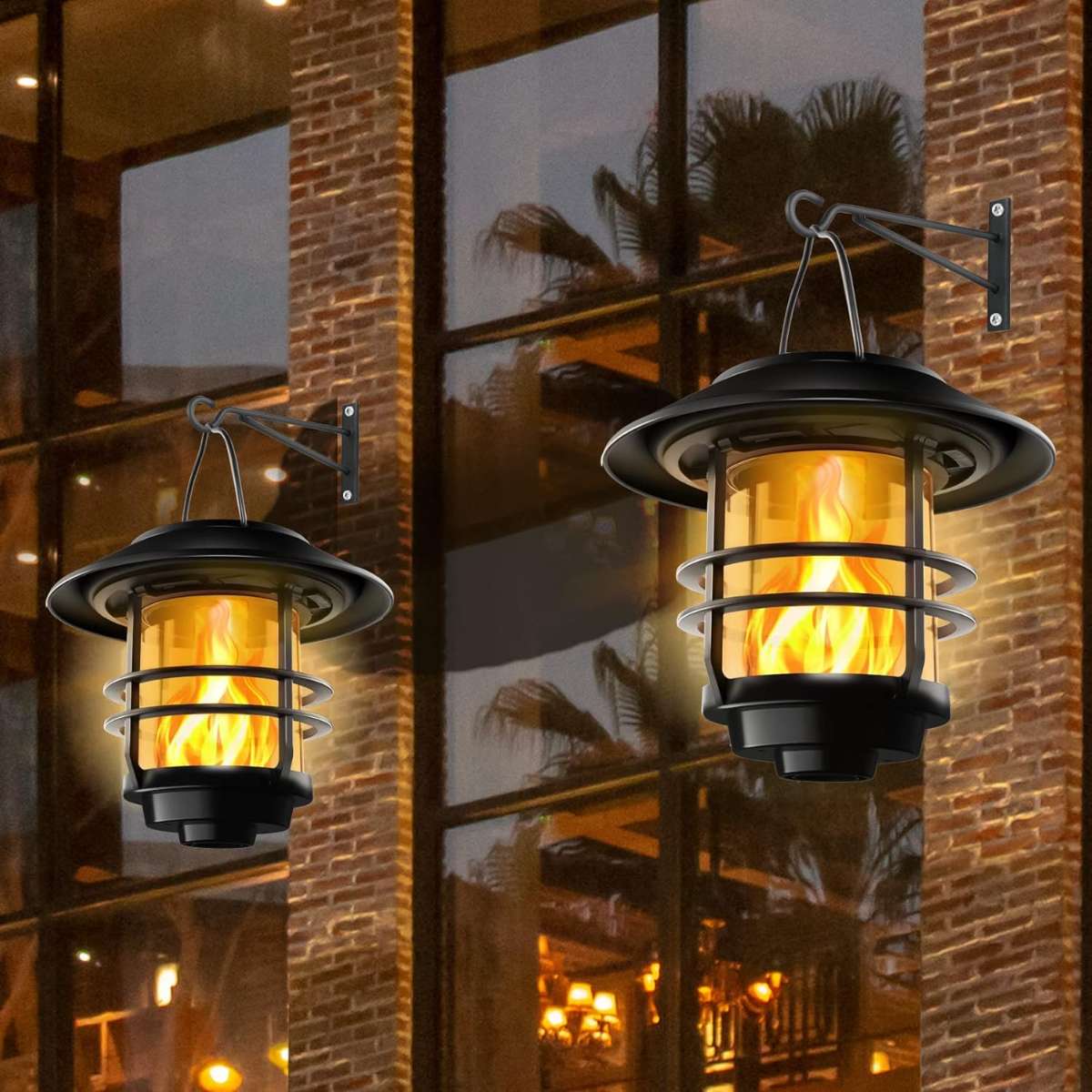 Otdair Solar Wall Lights Outdoor, 2-Pack
