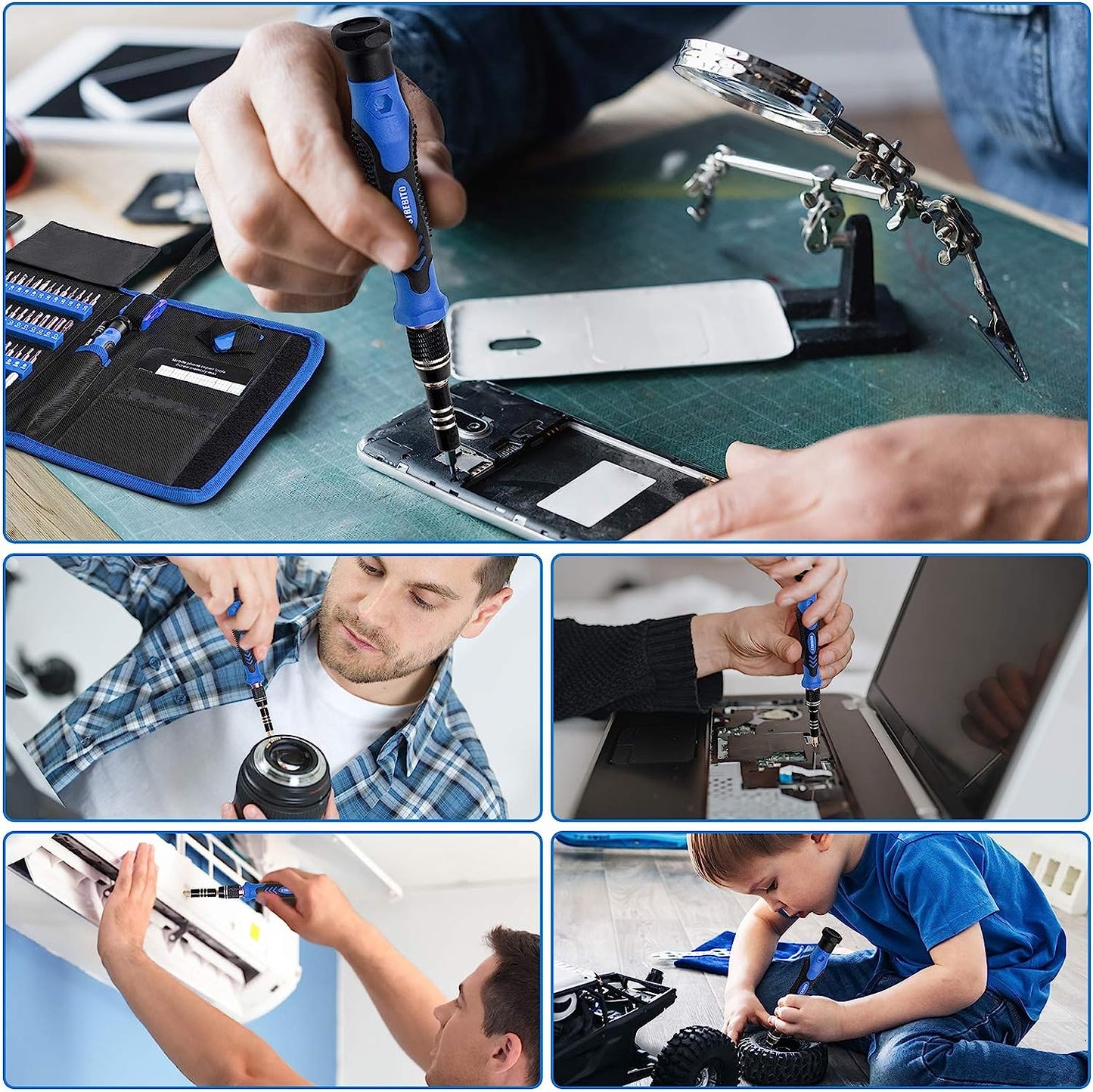 STREBITO Electronics Precision Screwdriver Set 142 Piece 120-Bit Magnetic Repair Tool Kit