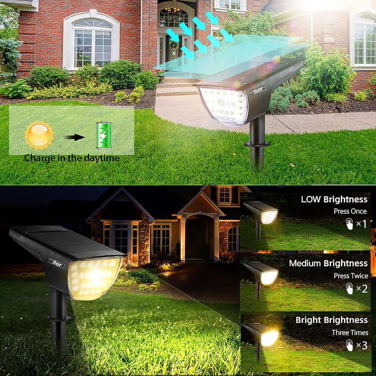 Solar Landscape Spotlight 32 LED IP65 Waterproof (Warm White)