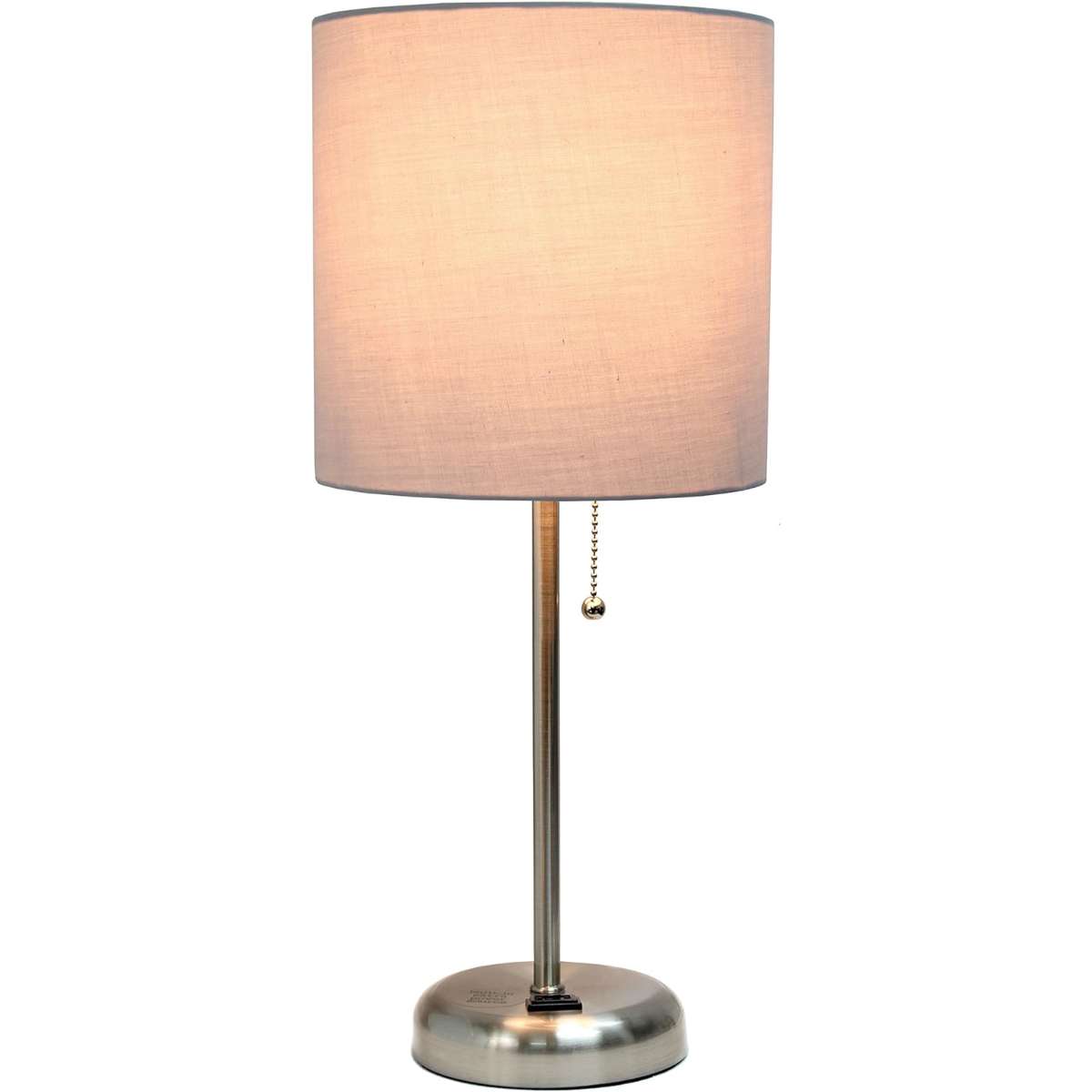 Simple Design LT2024-GRY Table Lamp with Grey Shade