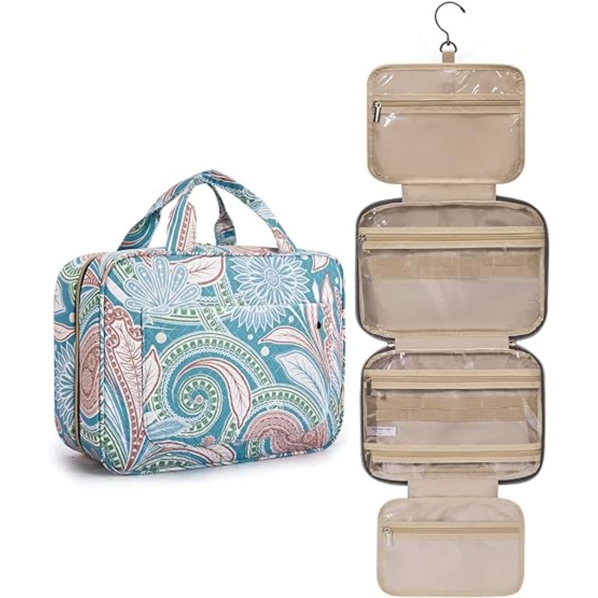 BAGSMART toiletry bag travel bag with hook