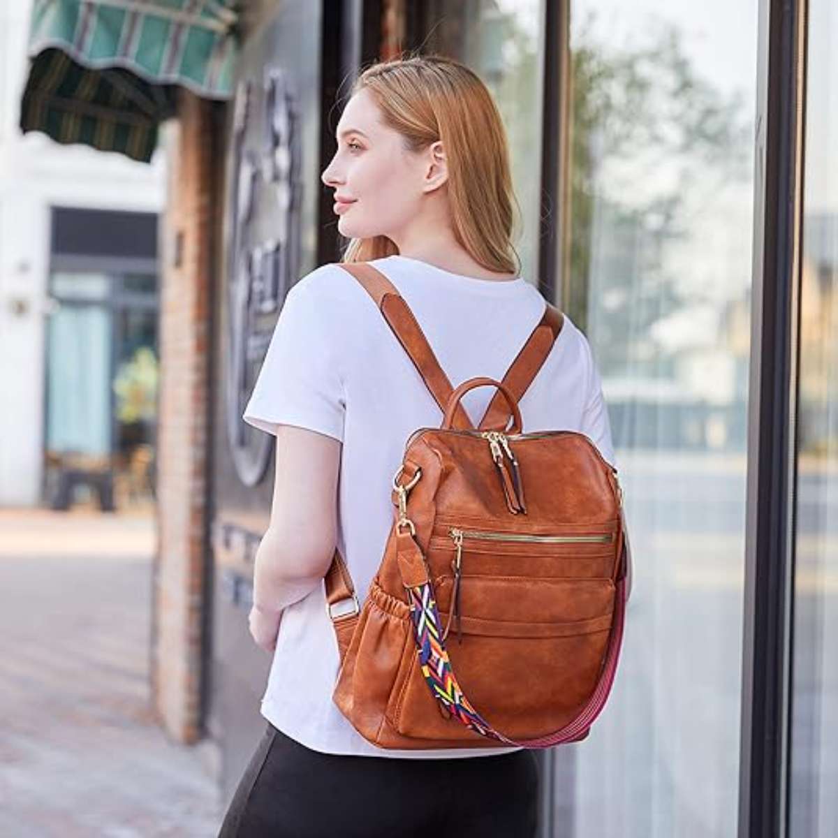 Dora & Liz Women's Backpack Wallet Stylish Leather