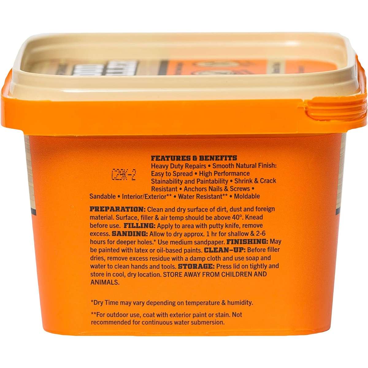 Gorilla All Purpose Wood Filler, 16 Ounce Tub, Natural (Pack of 1)