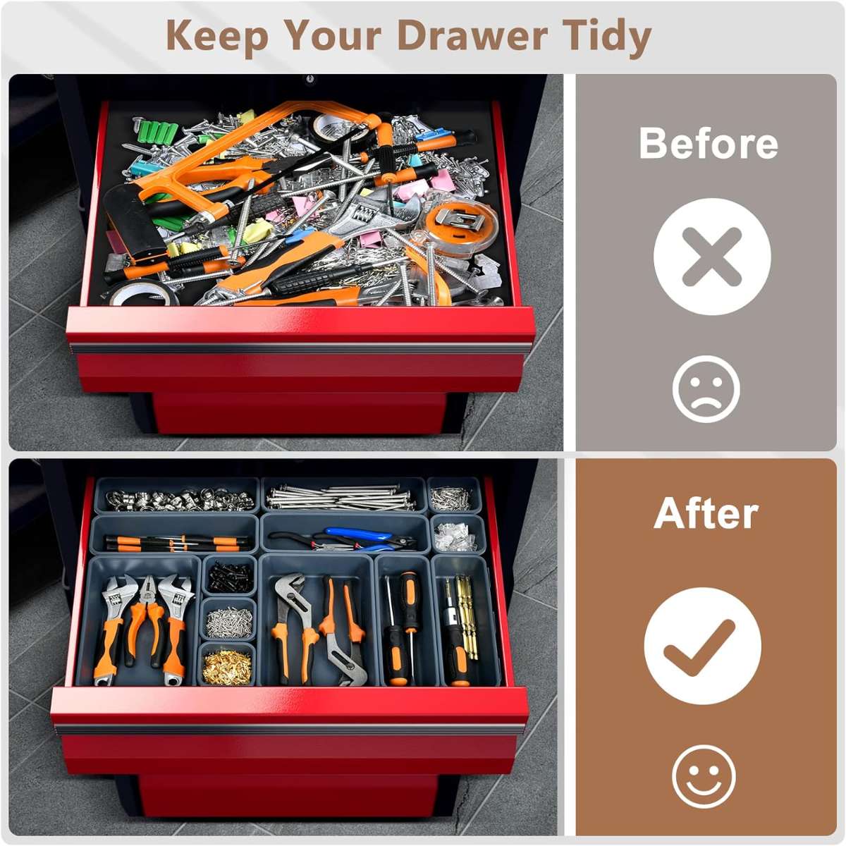 【32PCS】A-LUGEI Toolbox Organizer Tray Separator Set