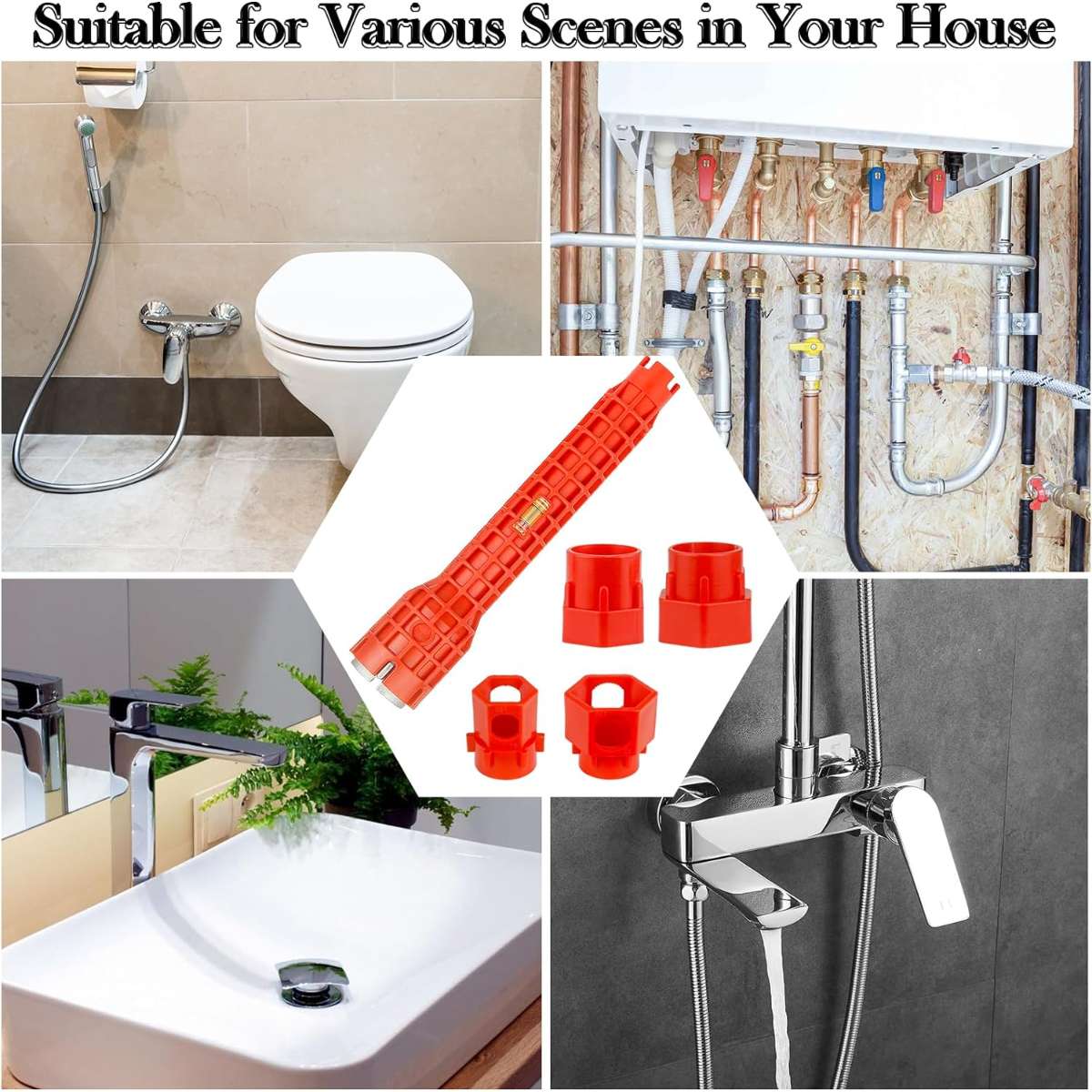 Multi-tool for faucet and sink installers (one-way)