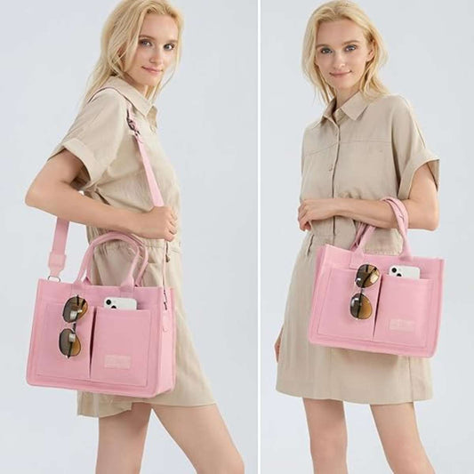 Large canvas tote bag for women with pockets