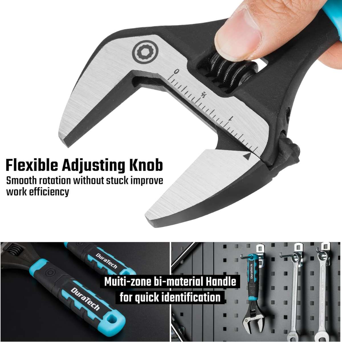 DURATECH 8 Inch Adjustable Wrench