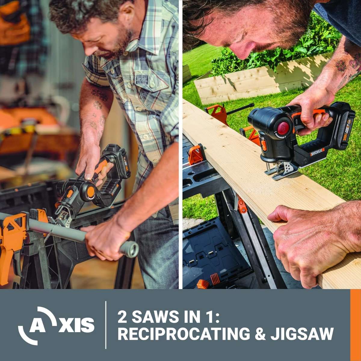 Worx 20V AXIS 2-in-1 charging tool, including battery and charger