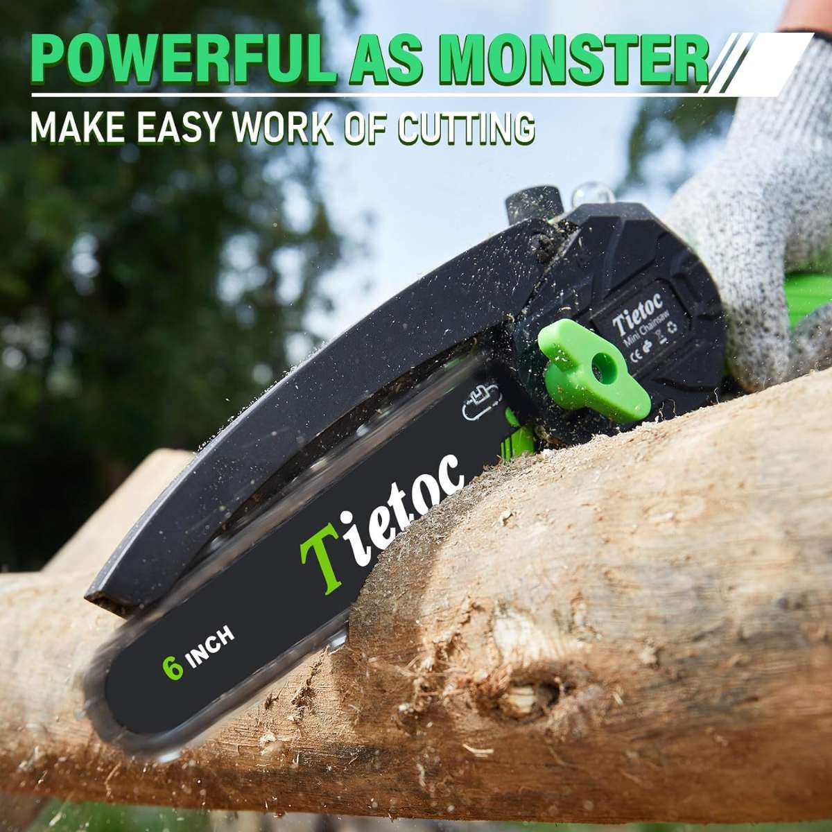 TIETOC Mini Chainsaw Cordless 6 Inch [Gardener Friendly]