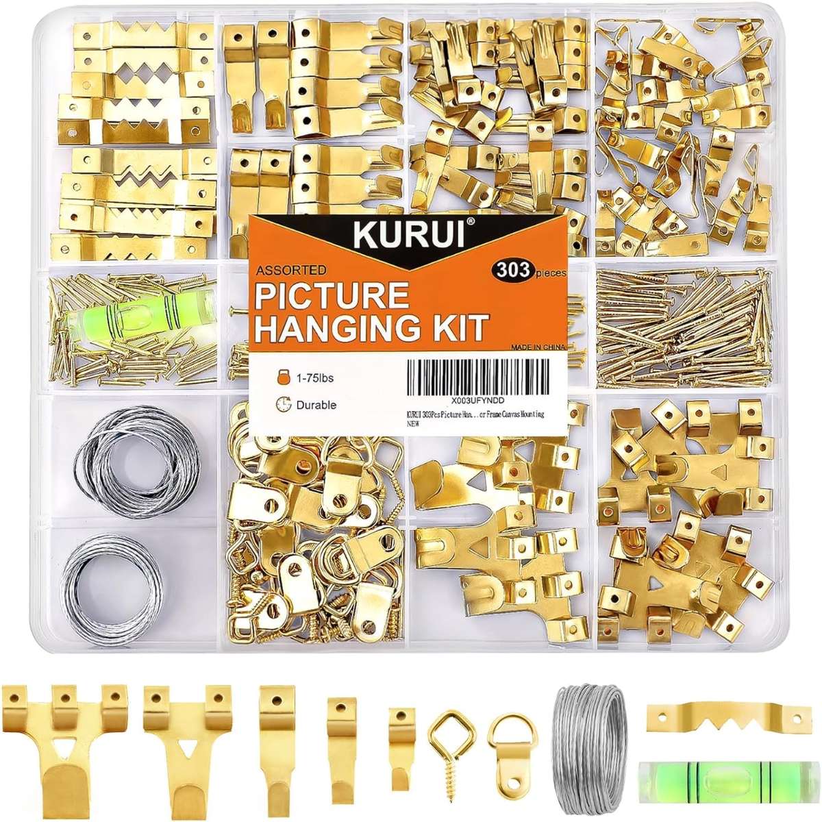 KURUI 303Pcs Picture Hanging Kit