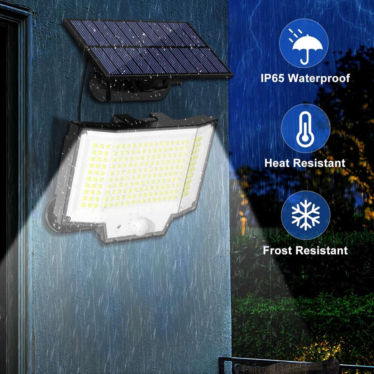 [400 LED/2 packs/3 modes] Stand-alone panel with remote control, IP65 waterproof