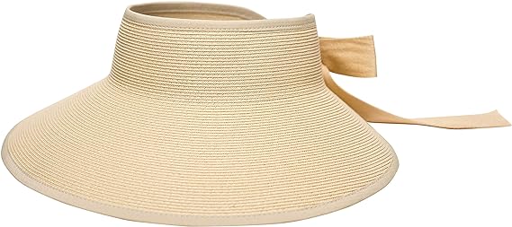 Pineapple&Star Vienna Visor Women’s Summer Sun Straw Packable UPF 50+ Beach Hat