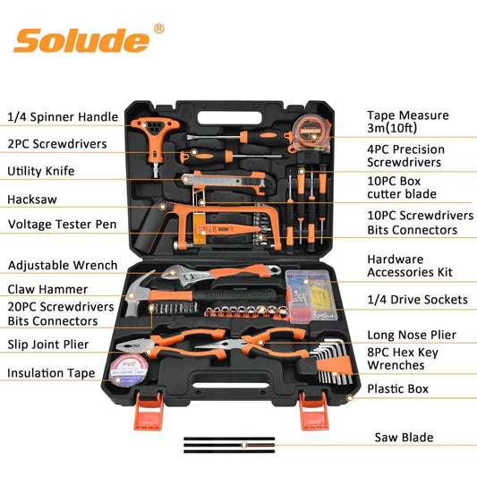 SOLUDE 182 Piece Home Repair Tool Set