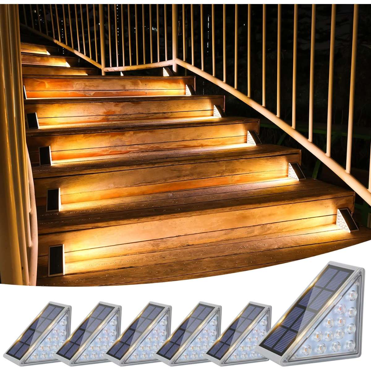VOLISUN Solar Stairlight 6-Pack, (Warm White)
