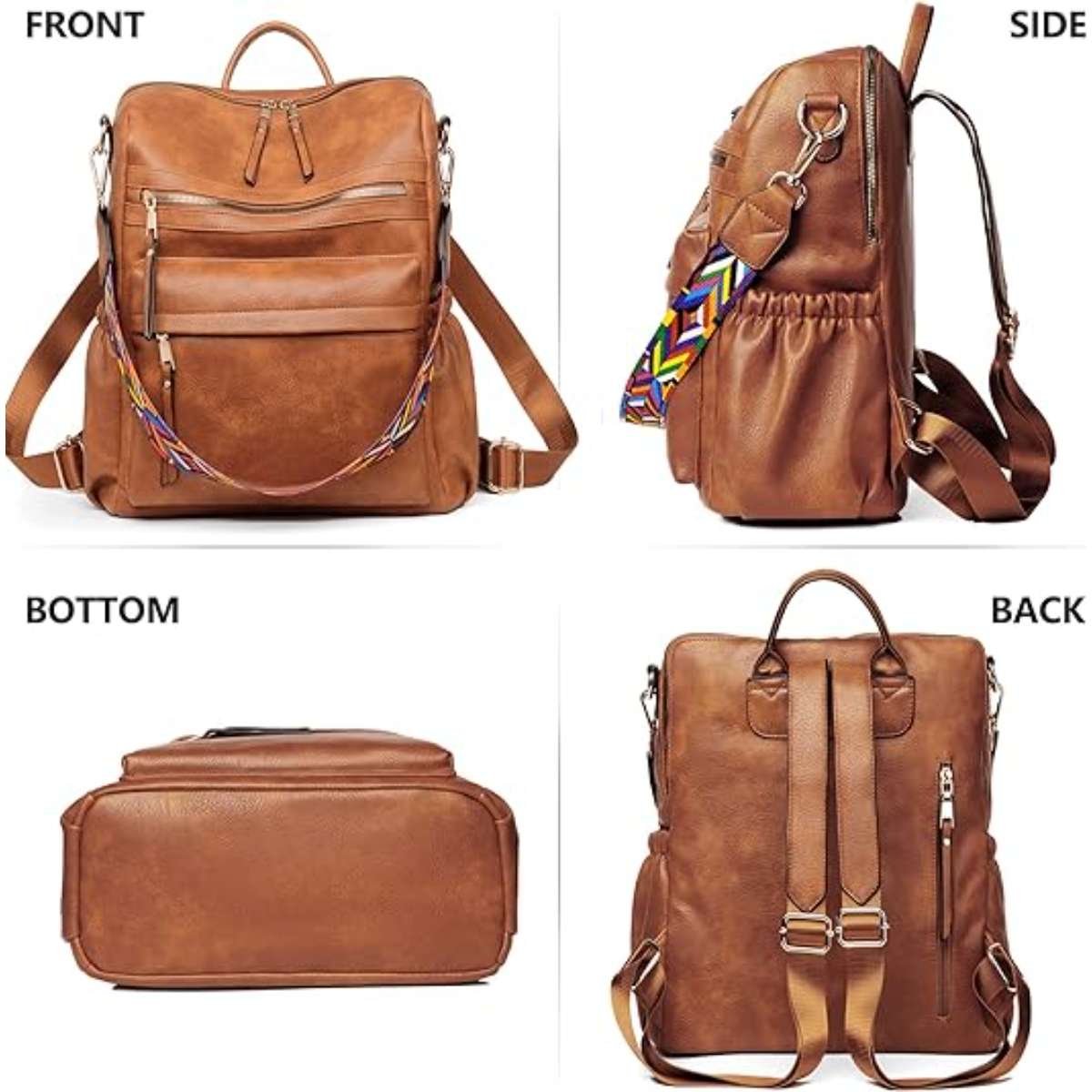 Dora & Liz Women's Backpack Wallet Stylish Leather
