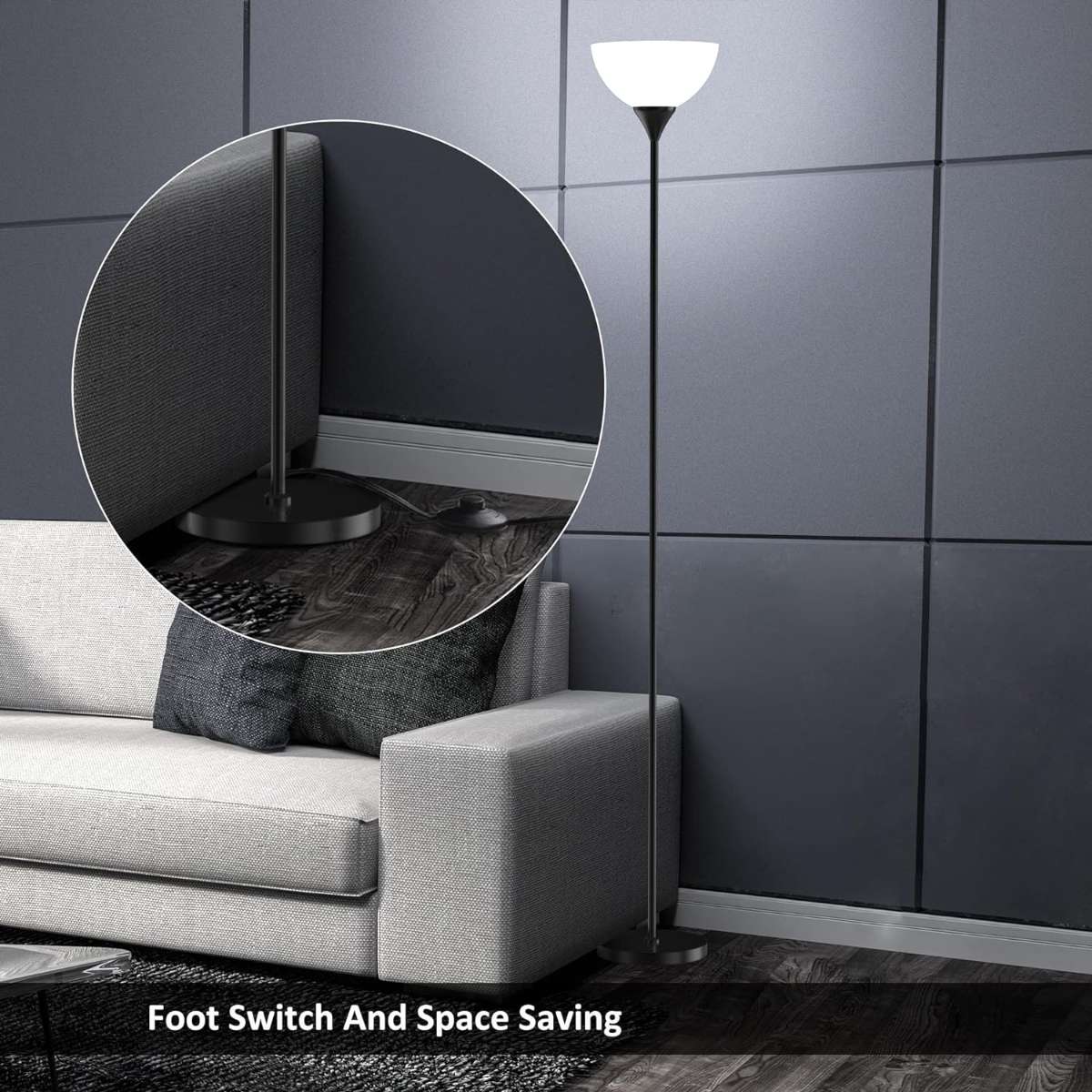 Paisley Floor Lamp, (Matte Black)