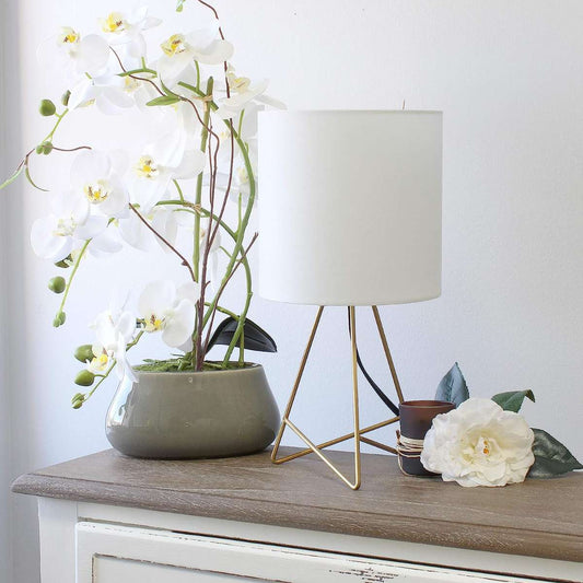 Simple Design LT2066-GDW 13.5" Lower Wire Metal Table Lamp