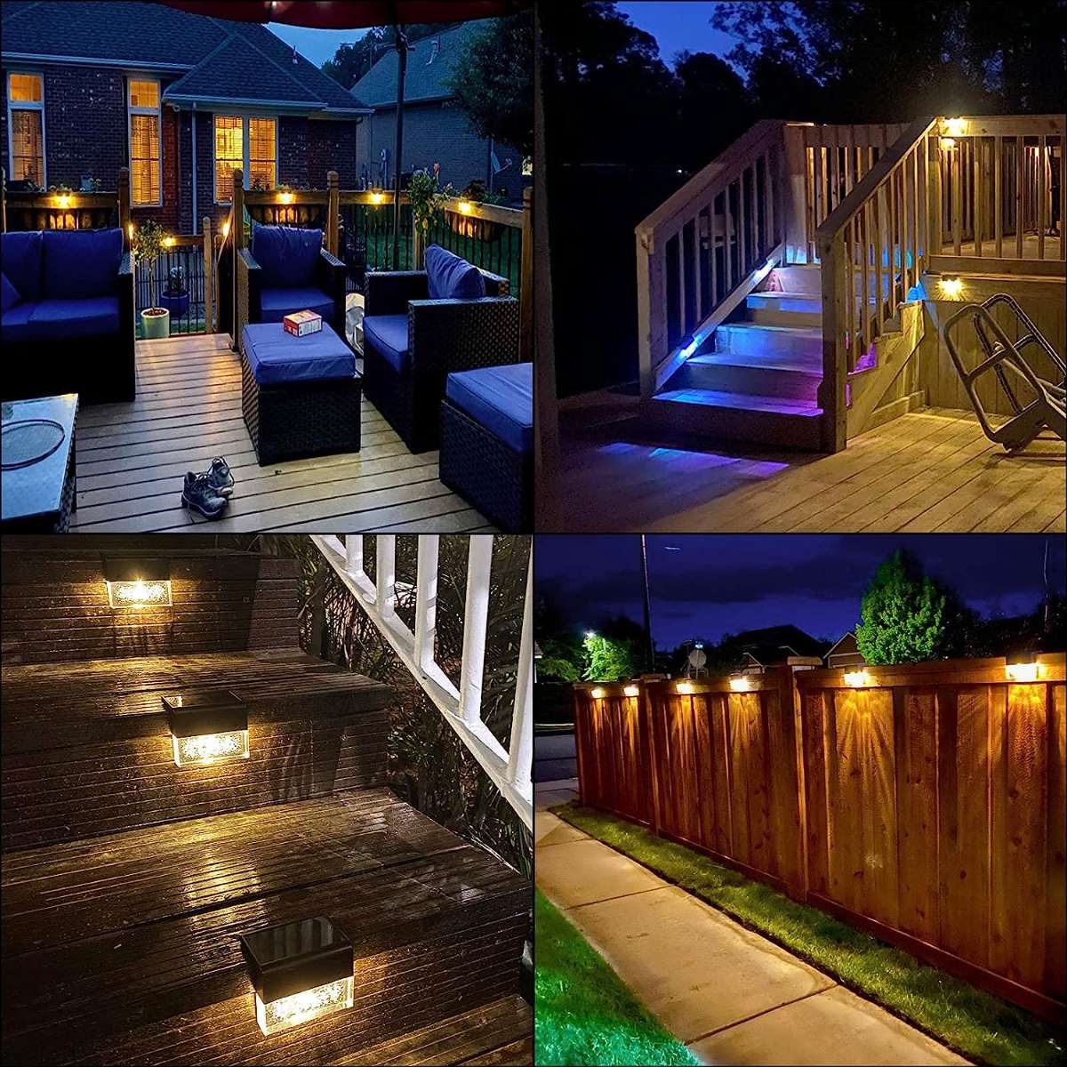 LED Solar Ladder Light Outdoor, Warm White/Color Changing 6pcs