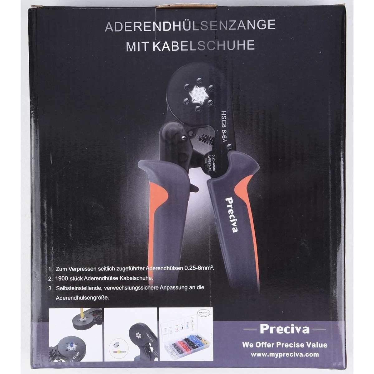 Ferrule crimp tool kit with 1900PCS wire connector
