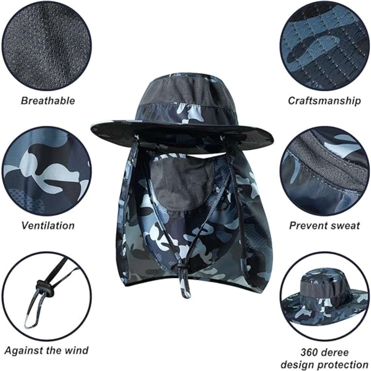 KOOLSOLY fishing hat with UPF 50+ sun protection