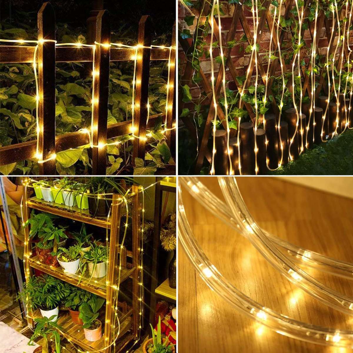 Solar Rope Light Waterproof IP65 39FT 100LEDs Outdoor LED Solar Outdoor Light
