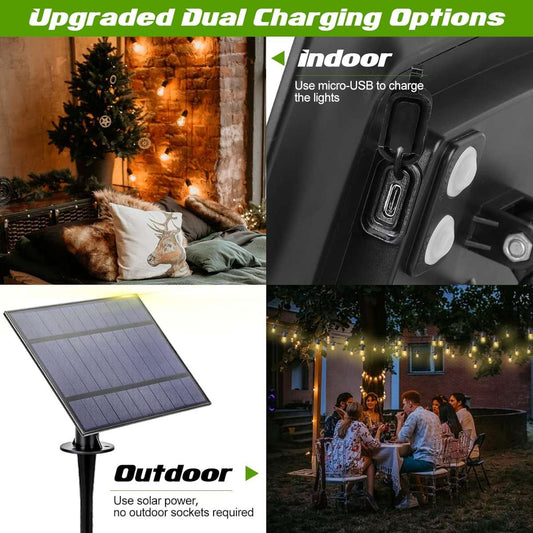 Dott Arts Solar Lights Outdoor 96ft 2-Pack Solar String Lights