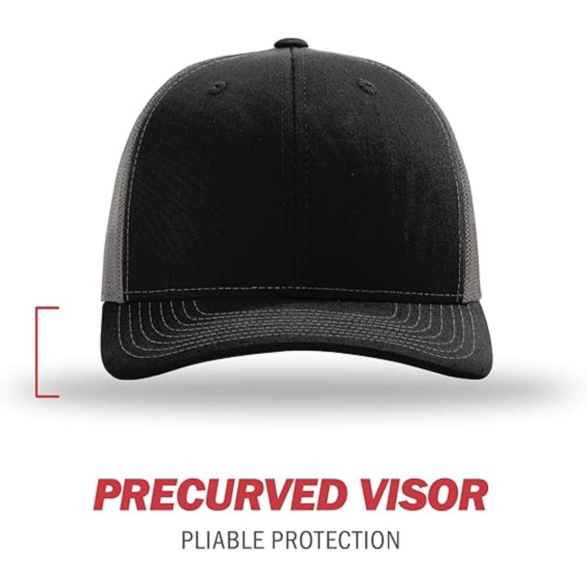 RICHARDSON Plain 112 Trucker Cap (Charcoal/Black)