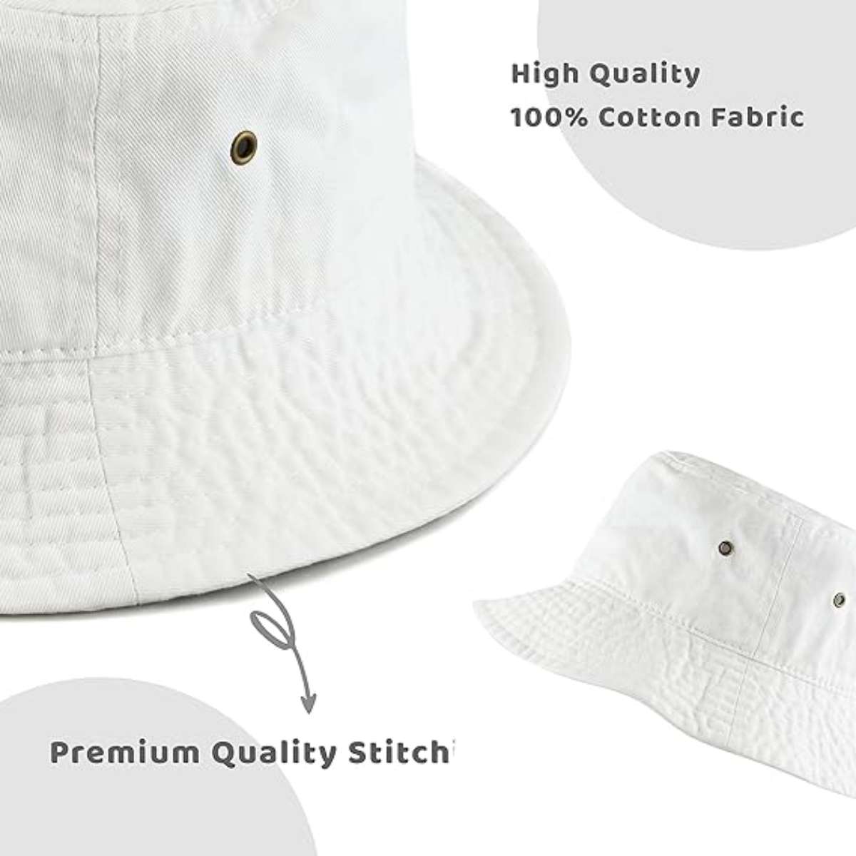 Bucket hat - unisex 100% cotton and denim UPF 50
