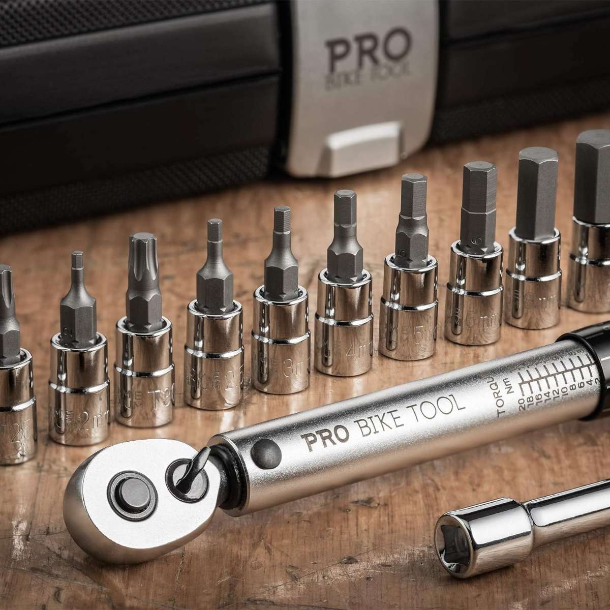 PRO BIKE TOOL 1/4 Torque Wrench Kit - Bicycle Torque Wrench - 2 to 20 Nm