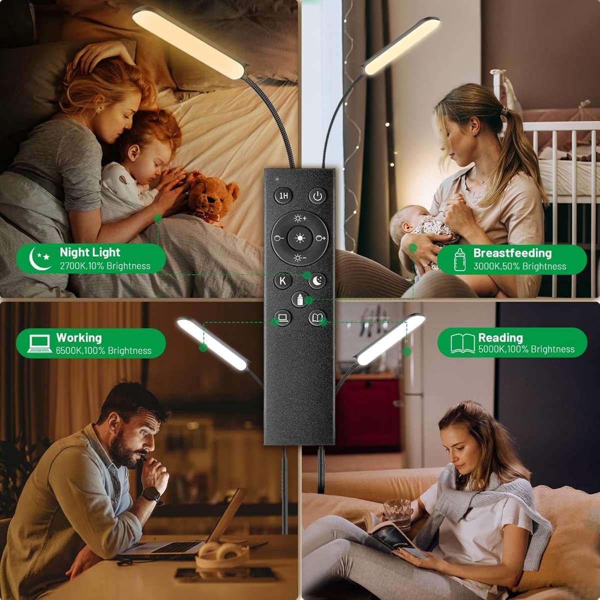Brightech Litespan - Bright LED floor lamp for chairs, crafts and reading
