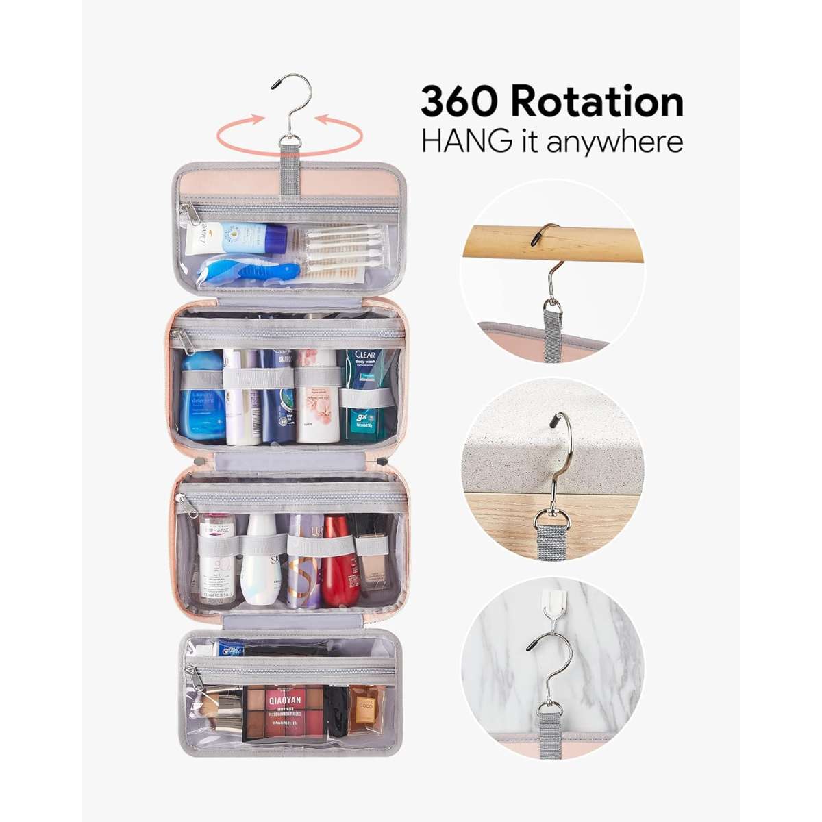 Olashik travel toiletries hanging bag waterproof bag