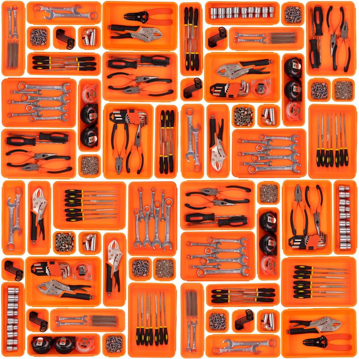 45 Pack Toolbox Organizer Tool Tray Divider Orange