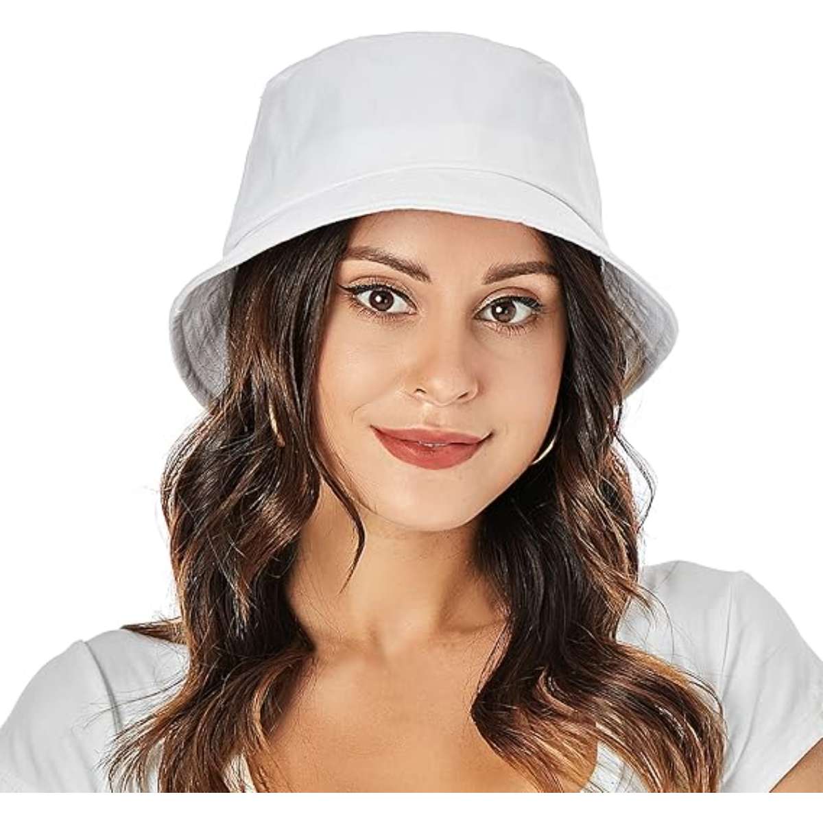 Umeepar Unisex Cotton Packable Bucket Hat Sun Hat Plain Colors for Men Women