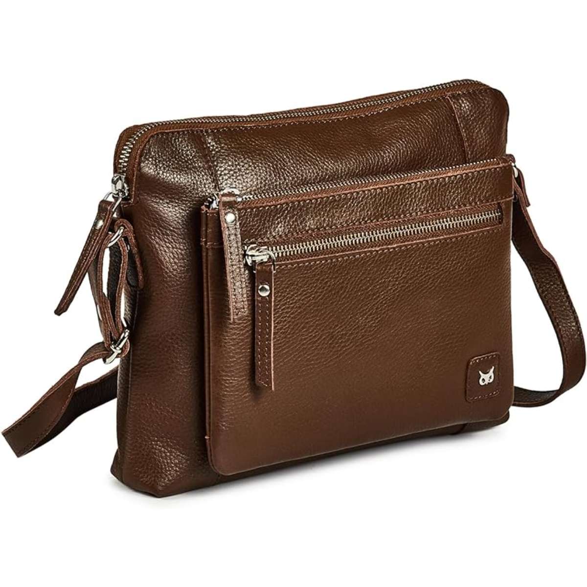 Wise owl accessory small soft pebbles leather cross-body tote