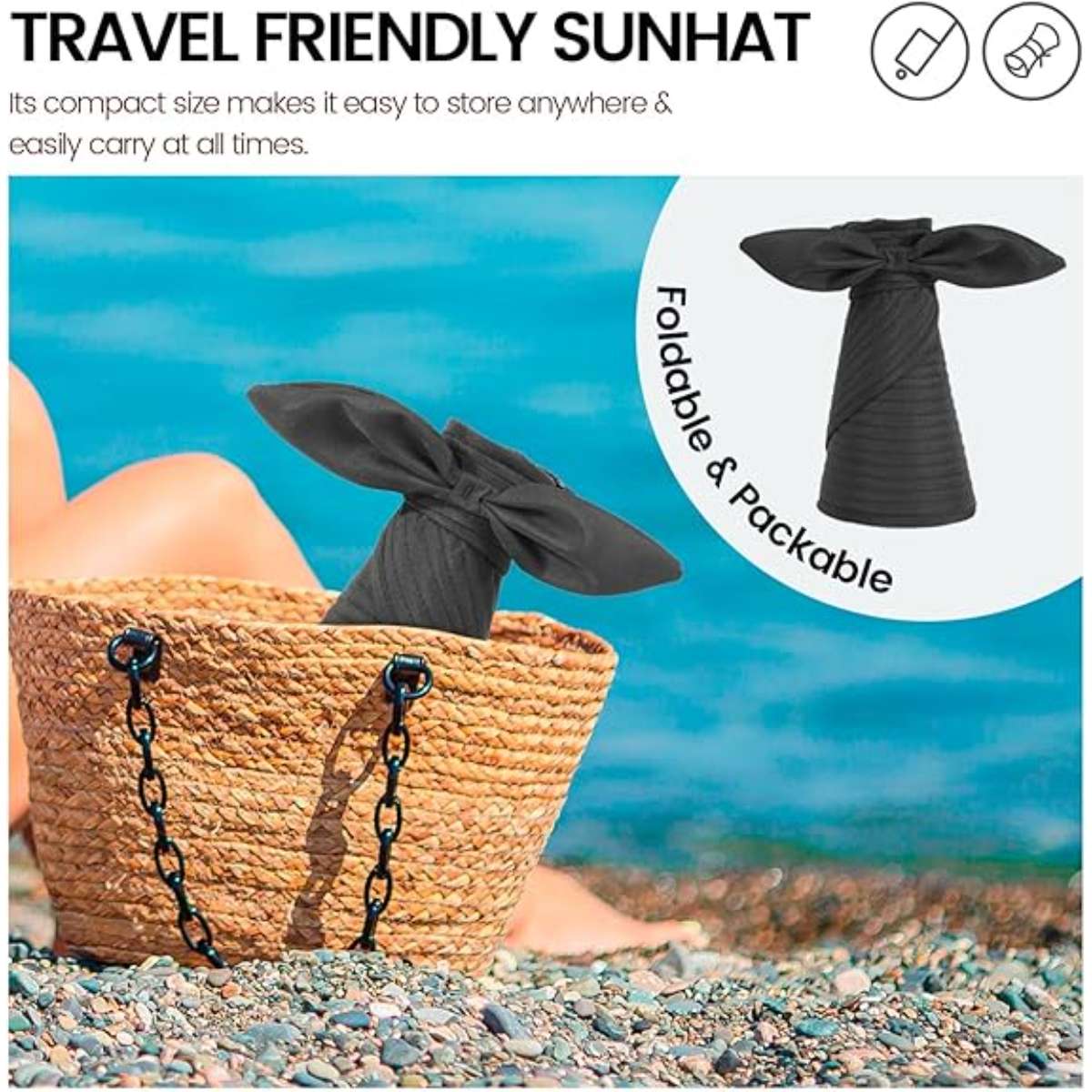 Simplicity Hats for Women UPF 50+ UV Sun Protective Convertible Beach Visor Hat